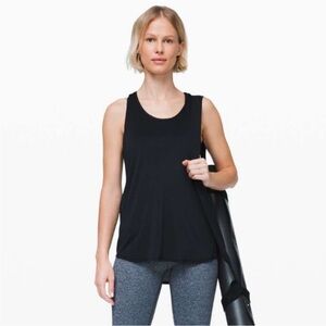 Lululemon Black Essential Tank Pleated *Jersey